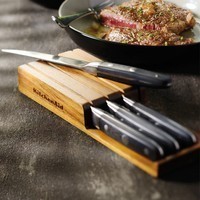 Набор ножей для стейков KitchenAid 4 пр с подставкой KKFTR04SKWM