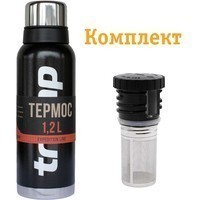Комплект Tramp Термос 1,2 л TRC-028-black + Пробка для термосов Expedition UTRA-287